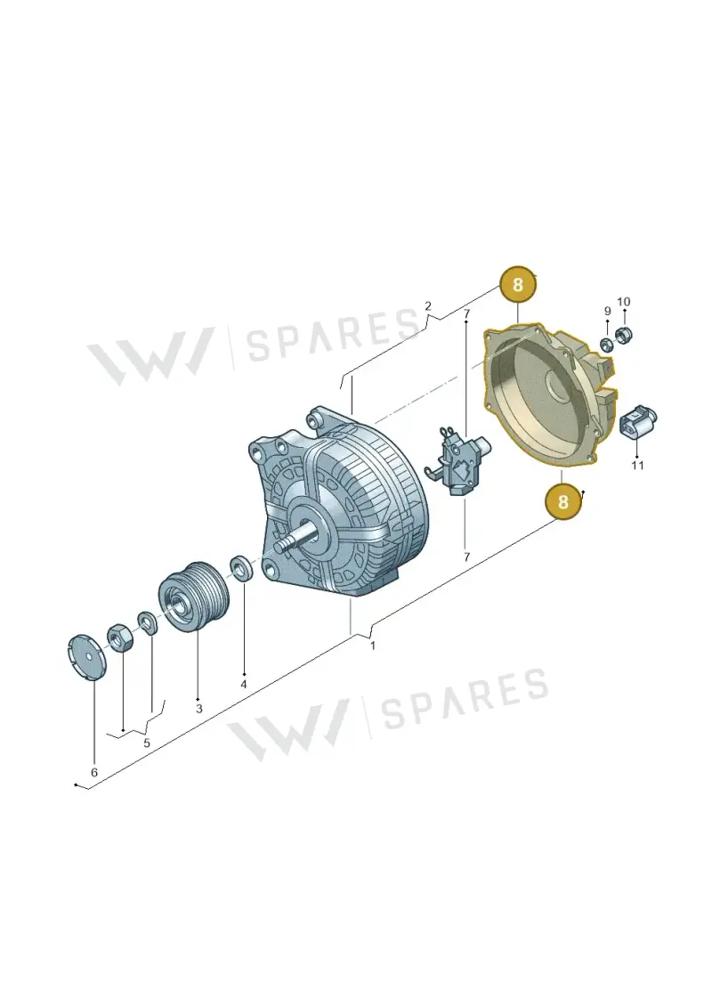 06B903193 — Volkswagen Polo (2012-2014) diagram 737903000, position 8