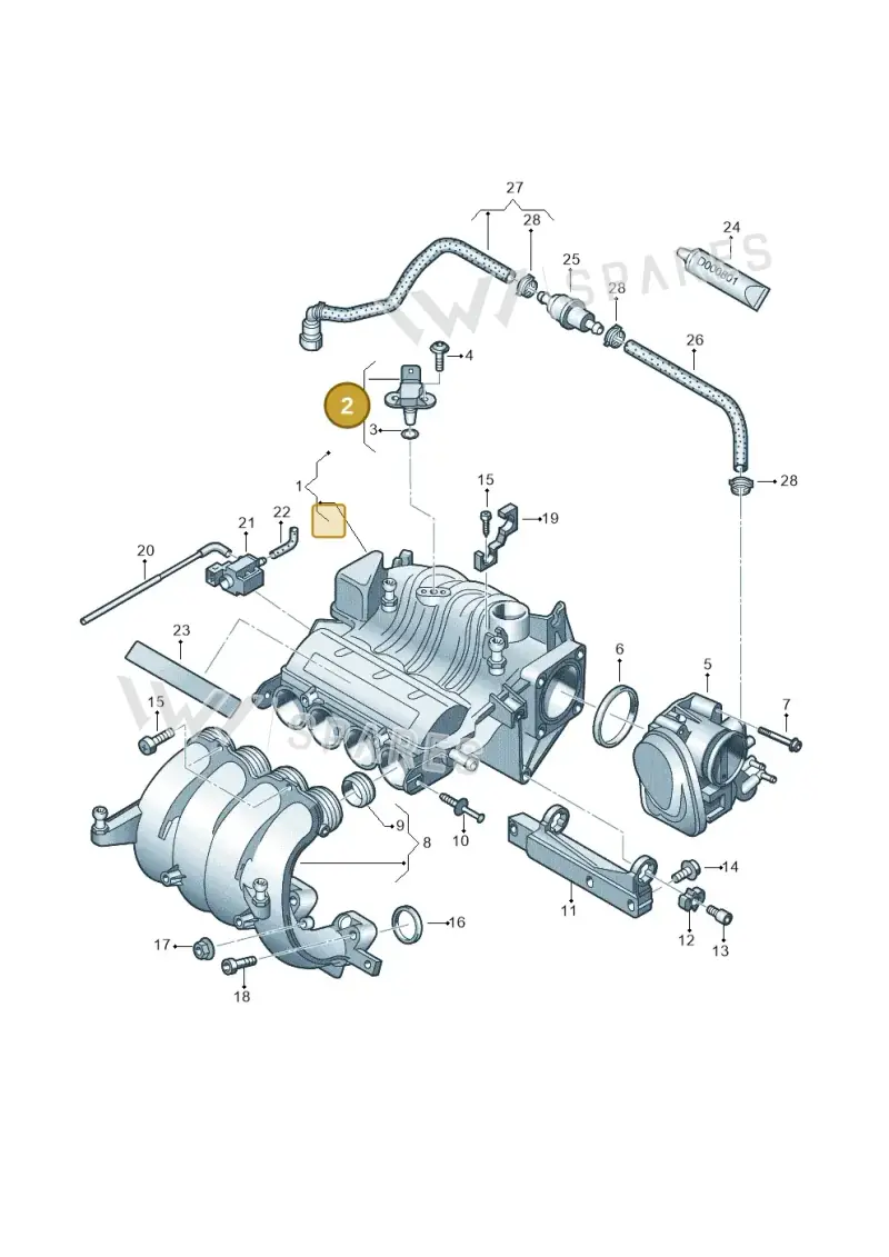 06B906051 — Volkswagen Golf Plus (2011-2014) diagram 460133250, position 2