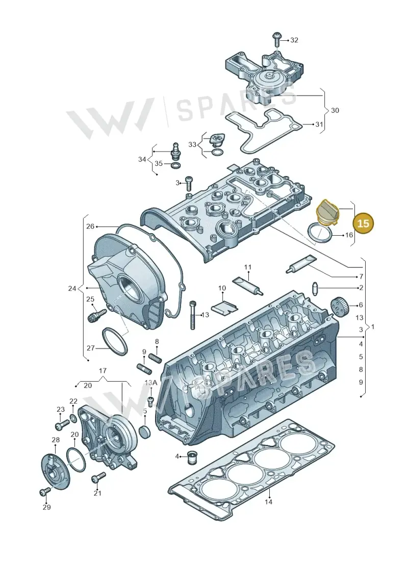06C103485N — Volkswagen Amarok twin cab (2016-2022) diagram 894103400, position 15