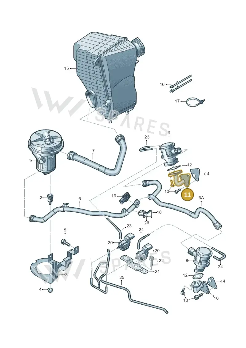 06C131166B — Volkswagen Touareg BlueMotion (2014-2018) diagram 693131100, position 11