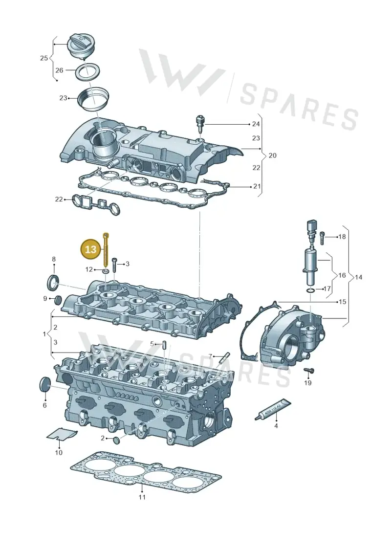 06D103385D — Volkswagen Scirocco 2.0 (2014-2017) diagram 649103540, position 13