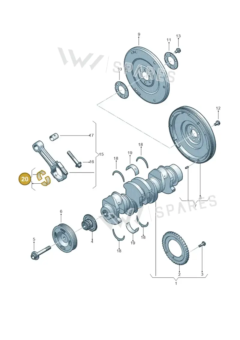 06D105701KGLB — Volkswagen Jetta 2.0 (2015-2015) diagram 692105150, position 20