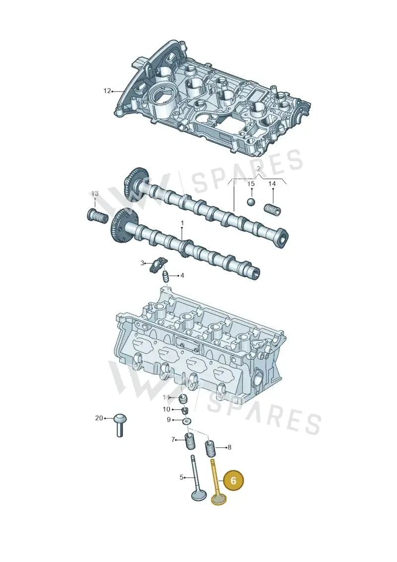 06D109611T — Volkswagen Passat CC (2011-2016) diagram 627109200, position 6