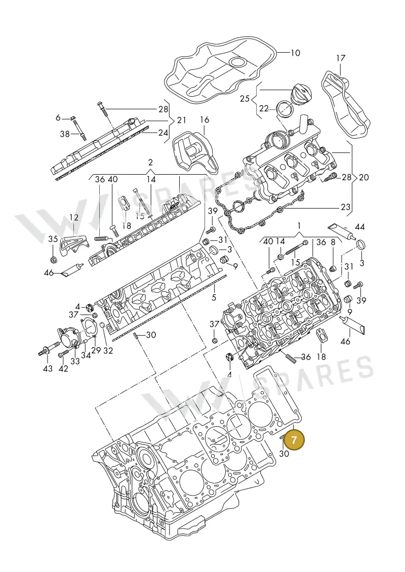 06E103149AR — Volkswagen Phideon (2016-2023) diagram 191103300, position 7