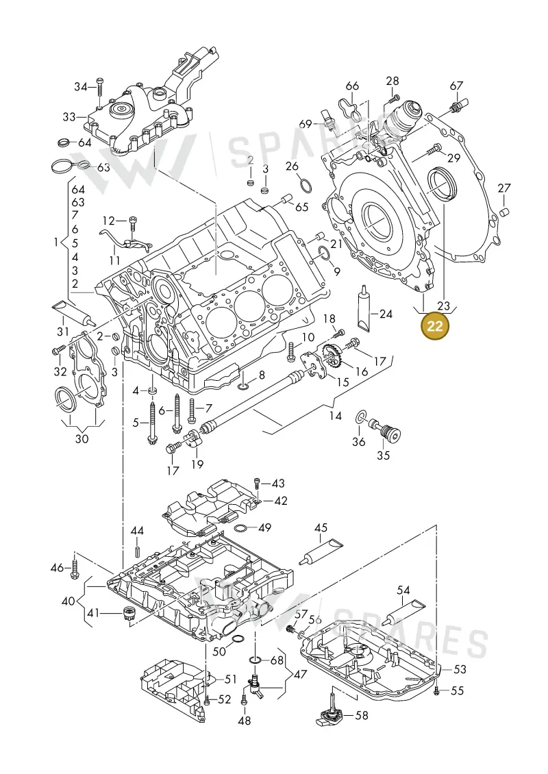 06E103171DD — Volkswagen Phideon (2016-2023) diagram 191103100, position 22