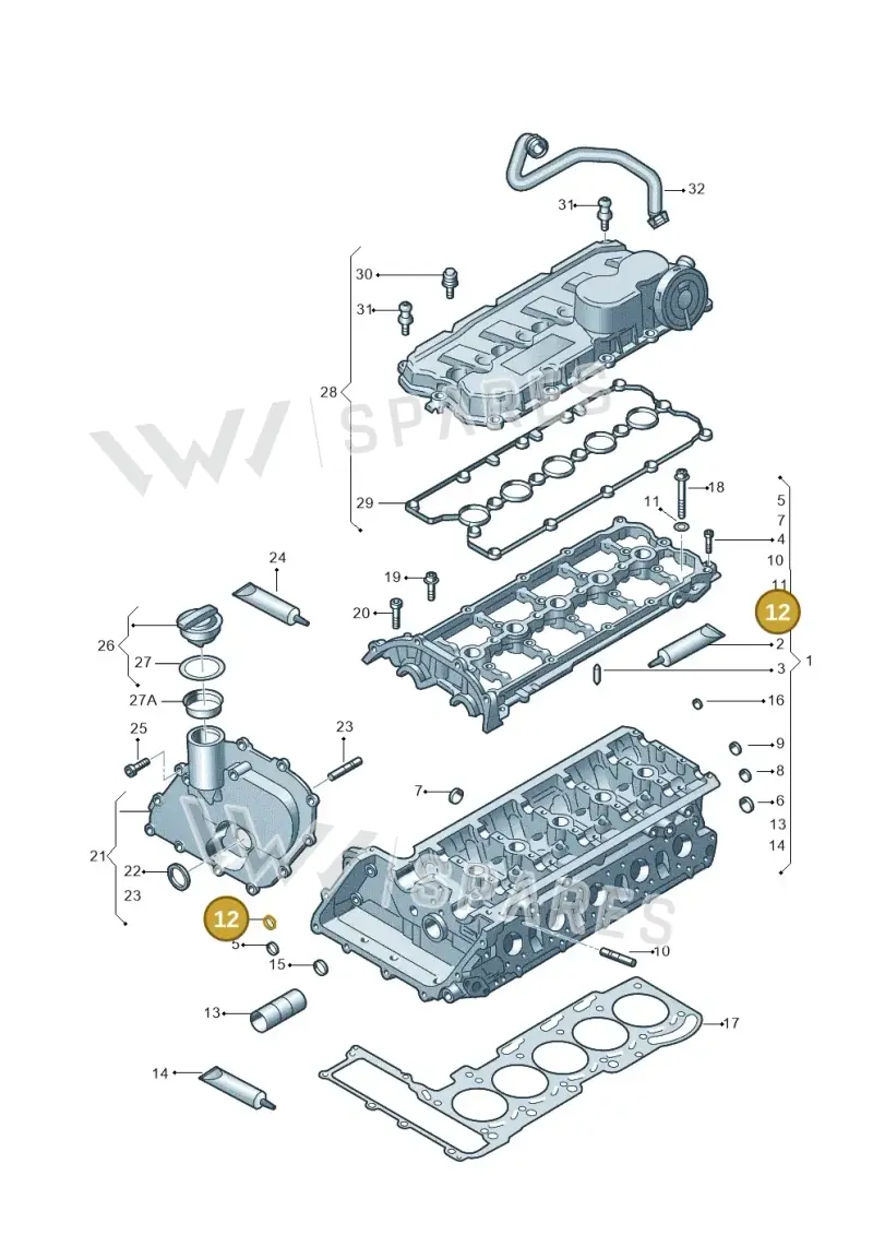 06E103175C — Volkswagen Beetle (2016-2019) diagram 474103680, position 12