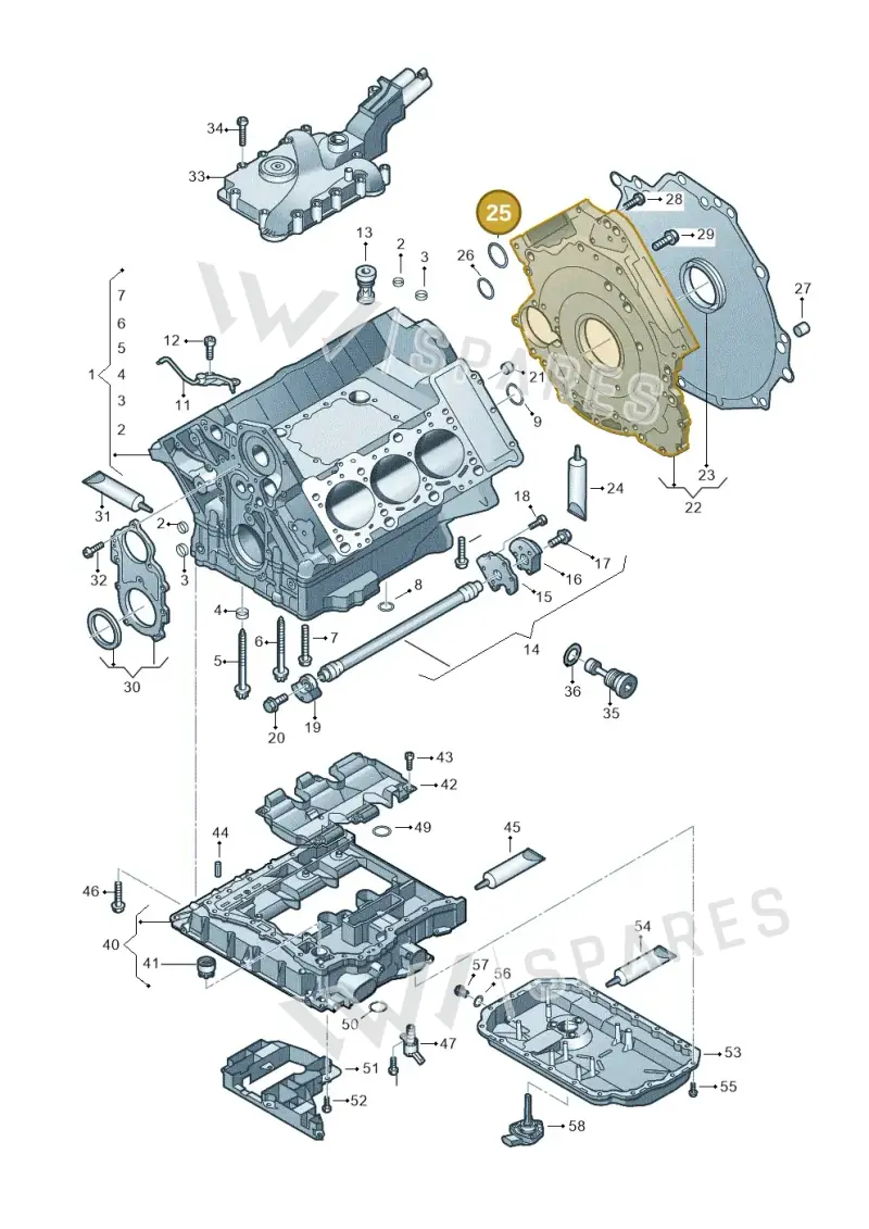 06E103181K — Volkswagen Touareg BlueMotion (2014-2018) diagram 693103050, position 25