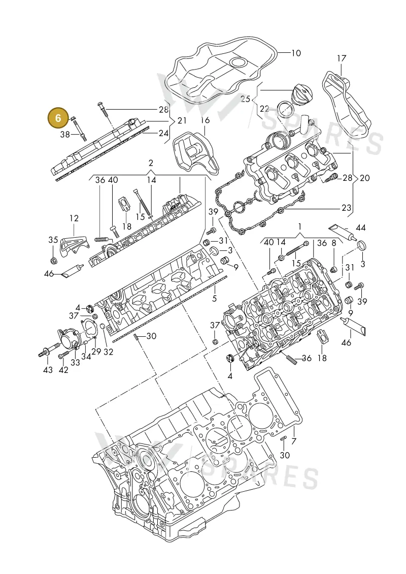 06E103239H — Volkswagen Phideon (2016-2023) diagram 191103300, position 6
