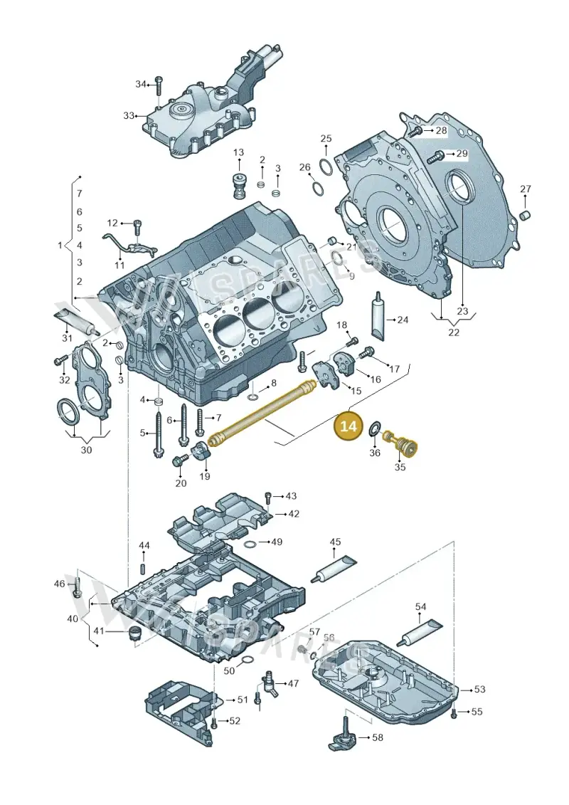 06E103273AC — Volkswagen Touareg BlueMotion (2014-2018) diagram 693103050, position 14