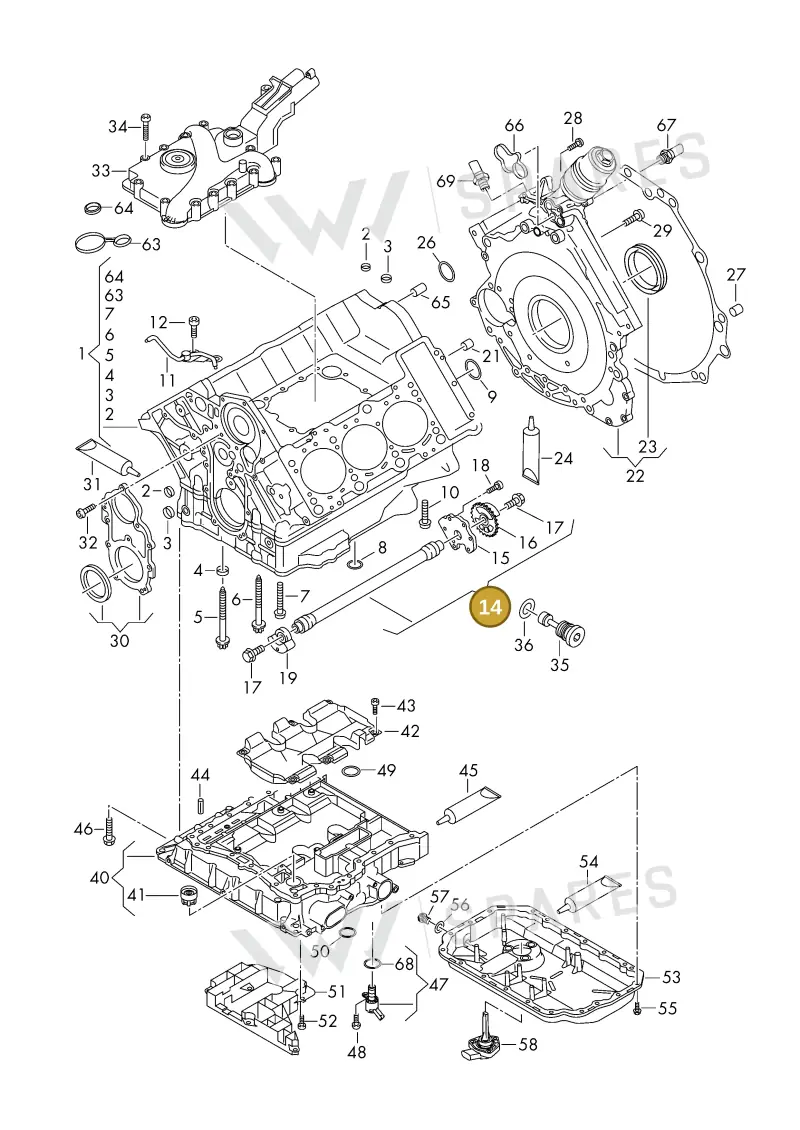 06E103303K — Volkswagen Phideon (2016-2023) diagram 191103100, position 14