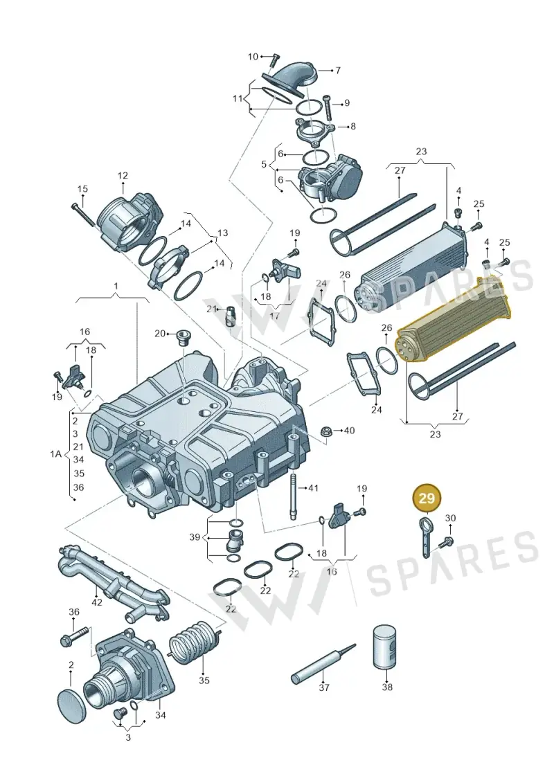 06E103390AS — Volkswagen Touareg BlueMotion (2014-2018) diagram 648145350, position 29