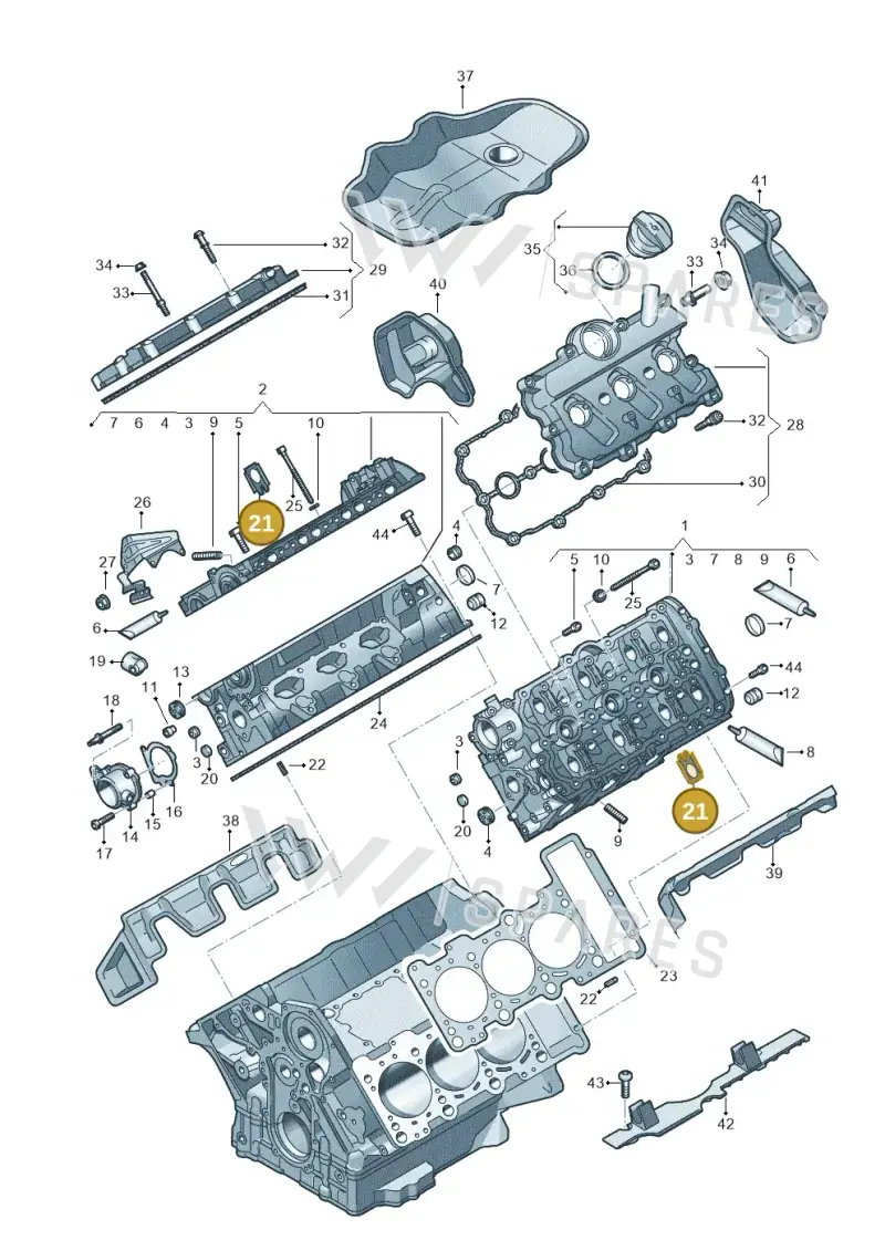 06E103411B — Volkswagen Touareg BlueMotion (2014-2018) diagram 693103450, position 21