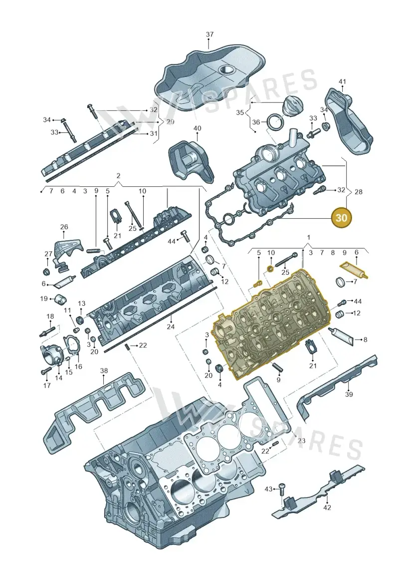 06E103483Q — Volkswagen Touareg BlueMotion (2014-2018) diagram 693103450, position 30