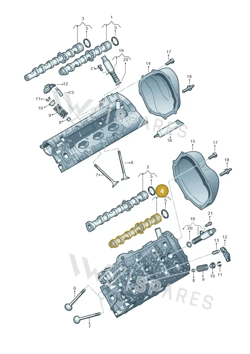 06E109102BG — Volkswagen Touareg BlueMotion (2014-2018) diagram 693109050, position 4