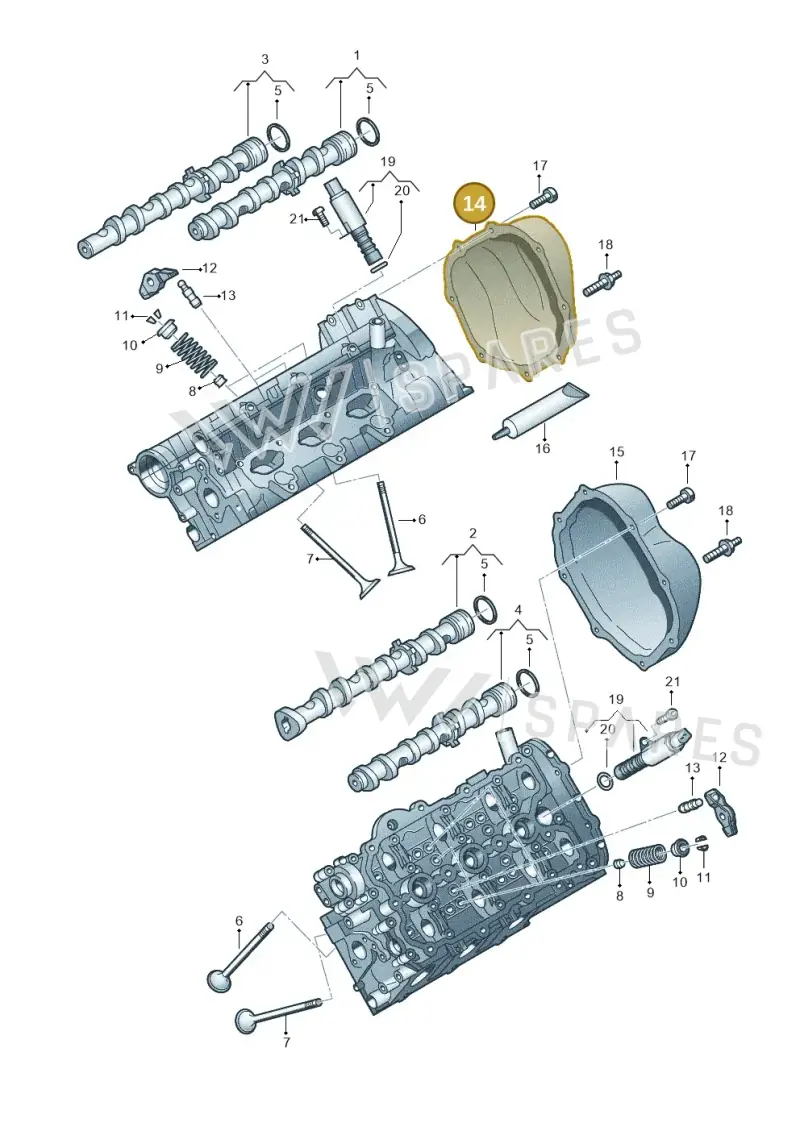 06E109285H — Volkswagen Touareg BlueMotion (2014-2018) diagram 693109050, position 14