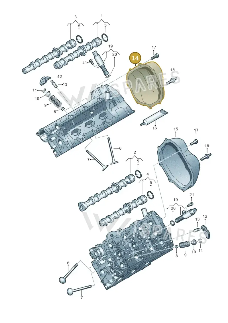 06E109285J — Volkswagen Touareg (2012-2014) diagram 693109050, position 14