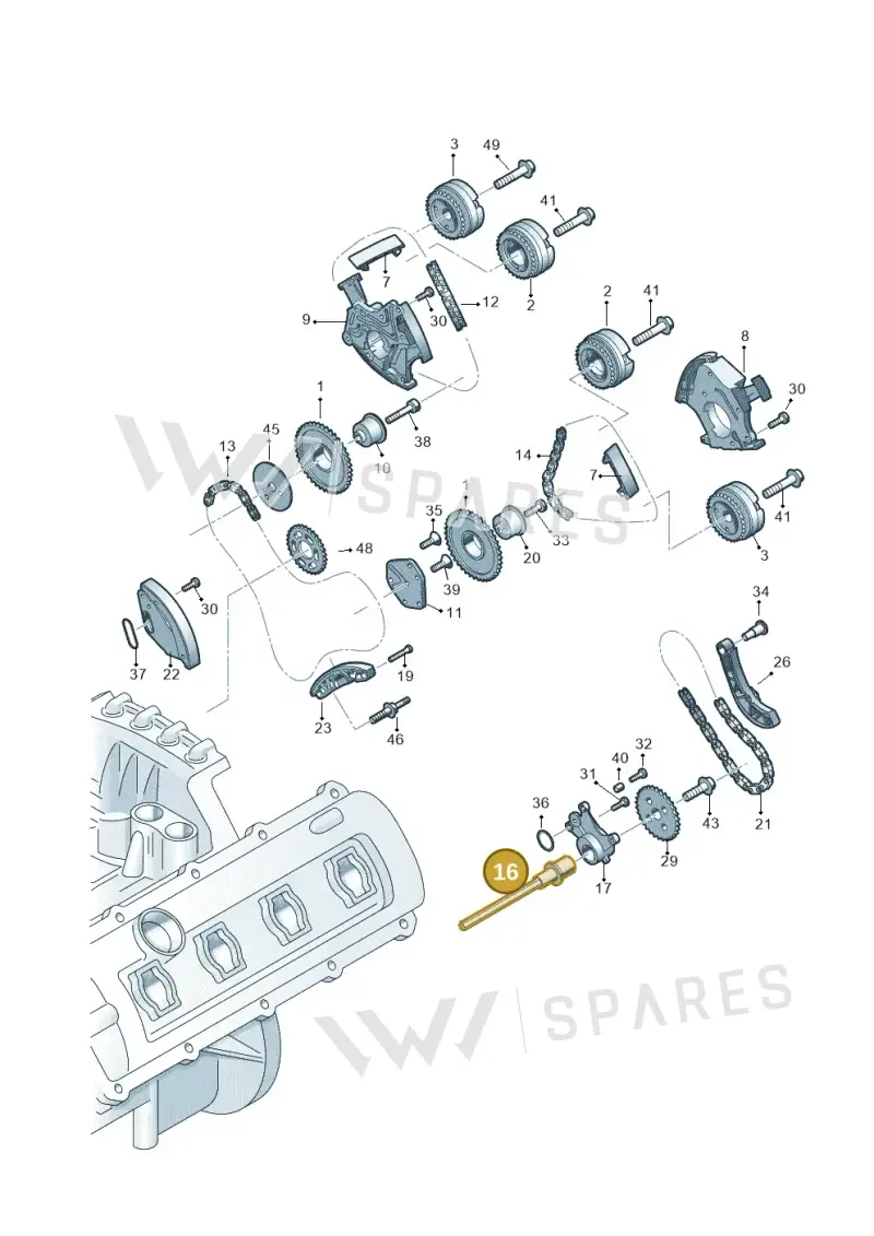 06E109339AA — Volkswagen Phideon (2016-2023) diagram 771109300, position 16