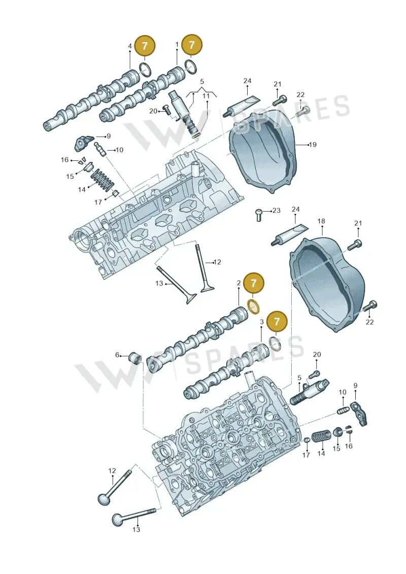 06E109345B — Volkswagen Phideon (2016-2023) diagram 771109100, position 7