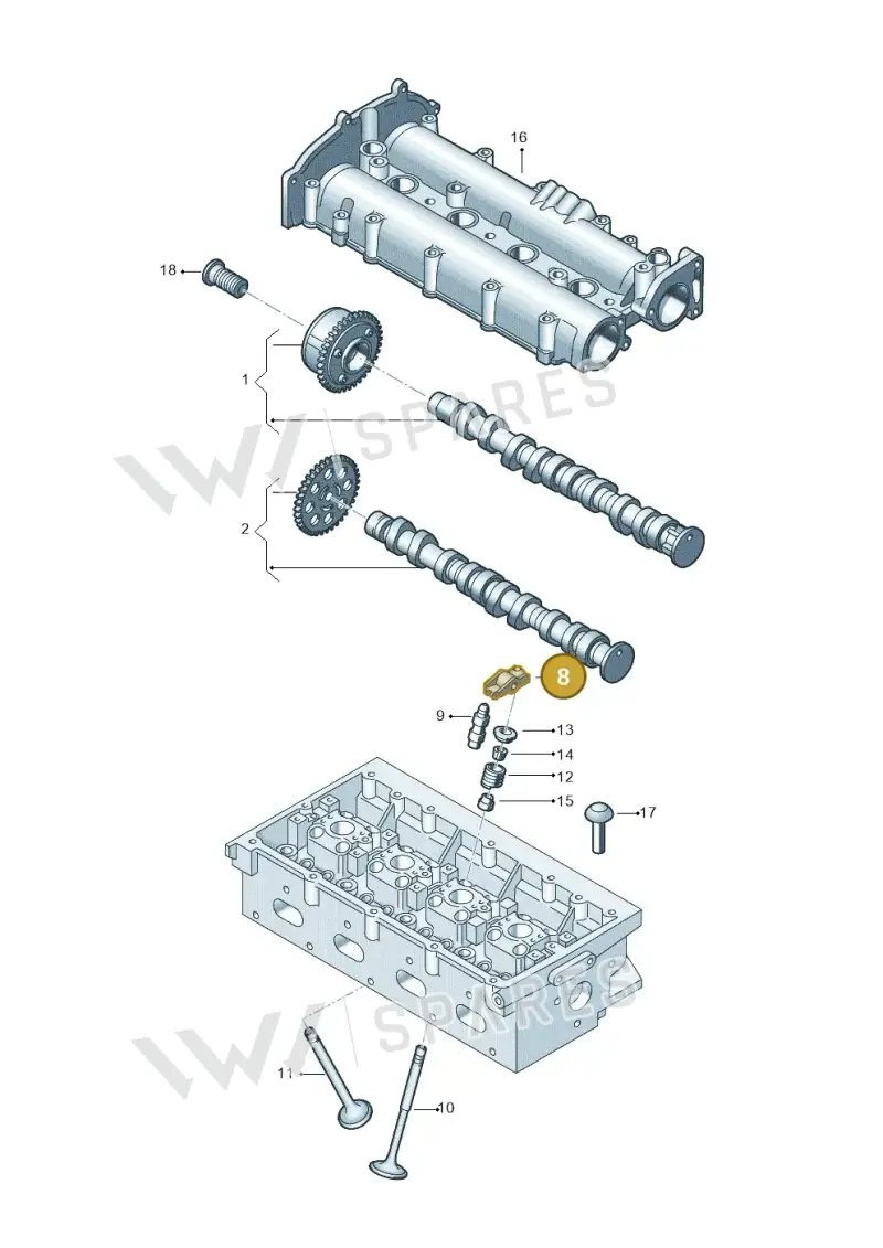 06E109409J — Volkswagen Touran 2,0 BlueMotion (2015-2024) diagram 670109030, position 8