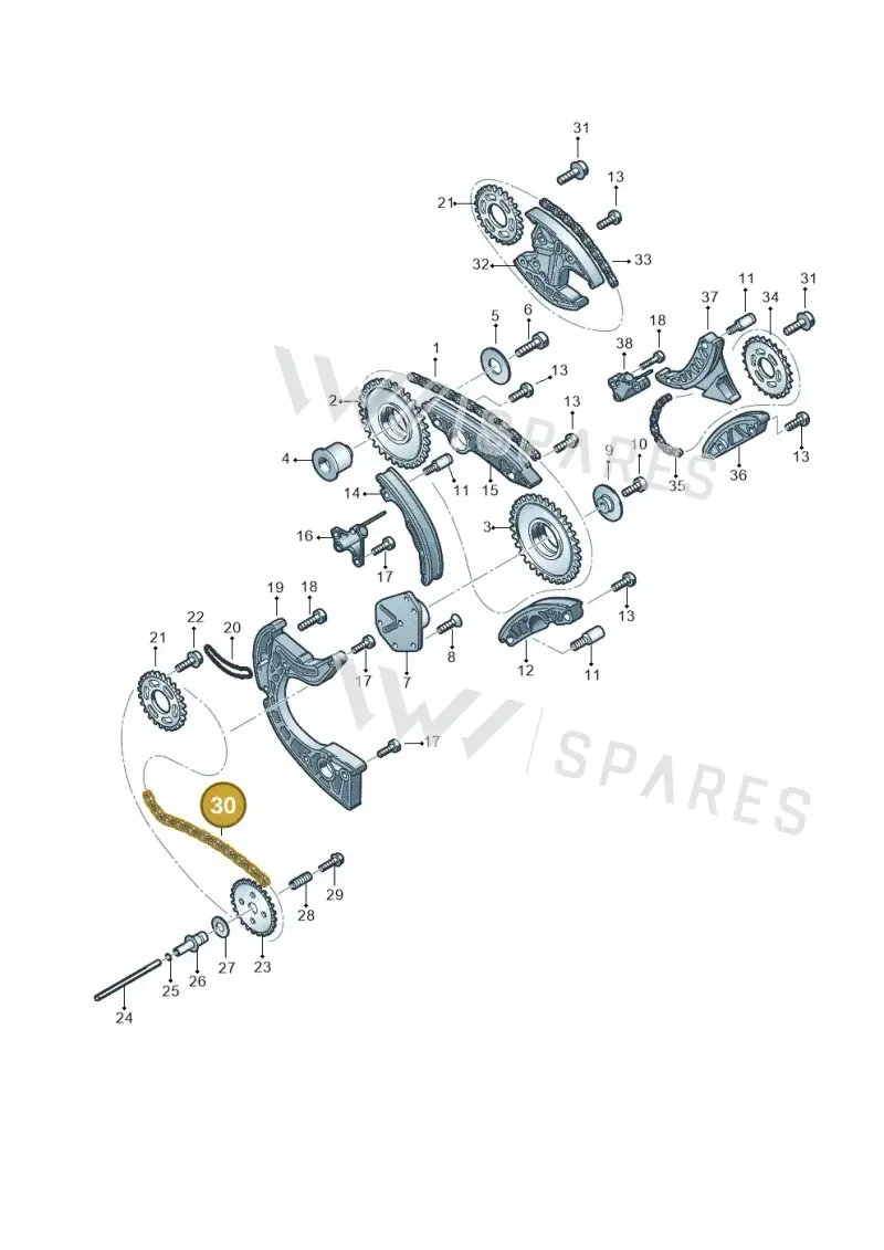 06E109465AQ — Volkswagen Phaeton 4motion (2010-2016) diagram 631109700, position 30