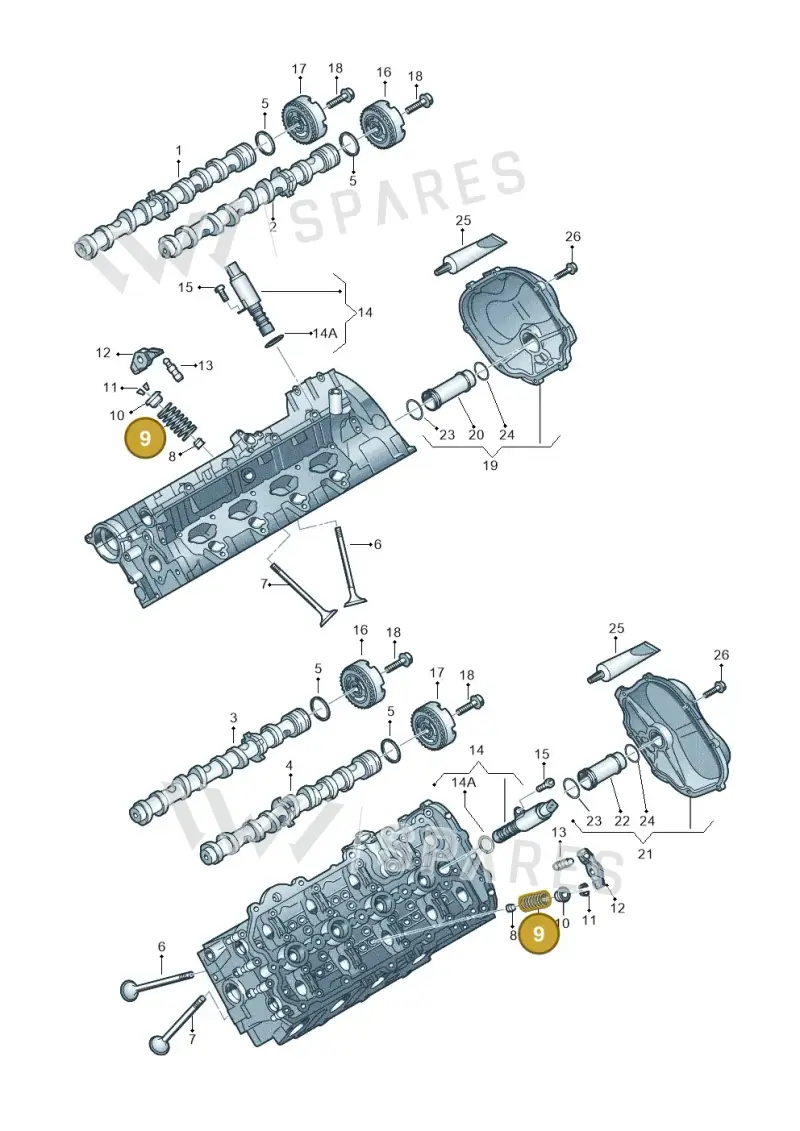 06E109623N — Volkswagen Touareg BlueMotion (2014-2018) diagram 478109170, position 9