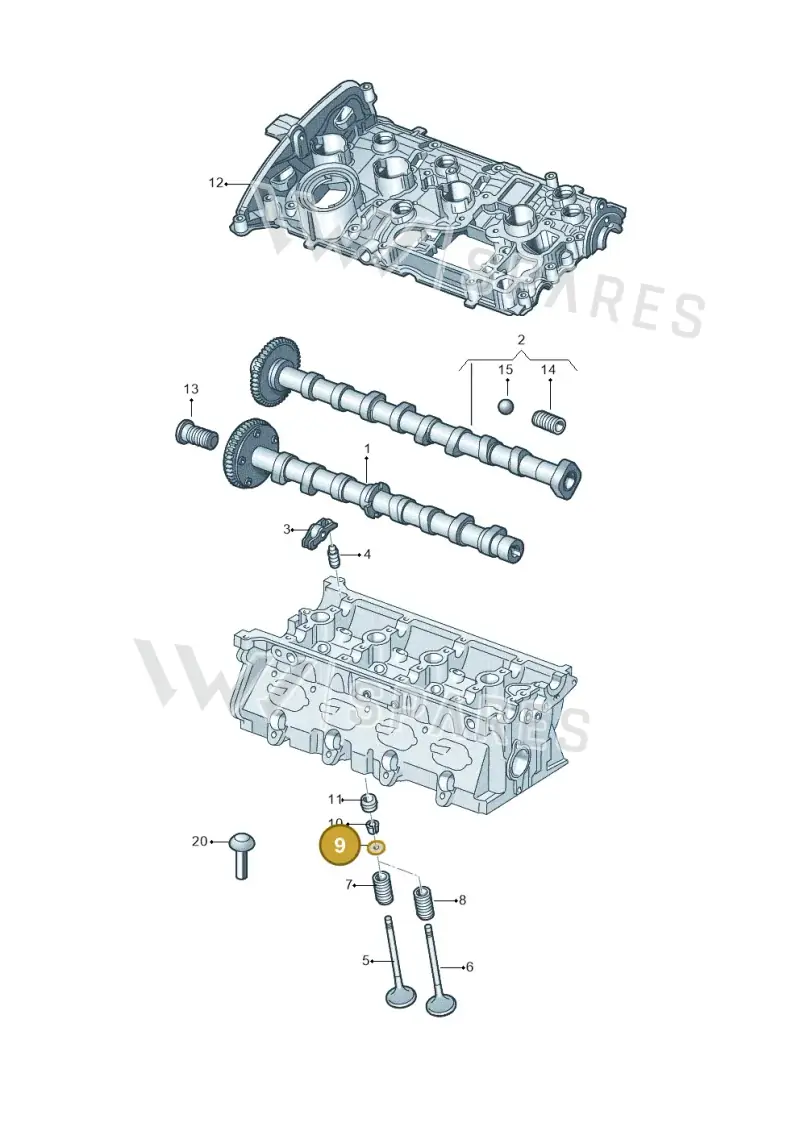 06E109641A — Volkswagen Tiguan 2.0 (2023-) diagram 627109200, position 9