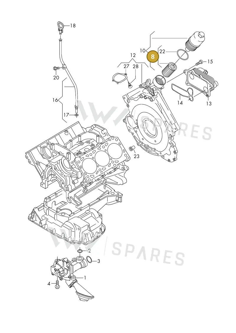 06E115562H — Volkswagen Phideon (2016-2023) diagram 191115200, position 8