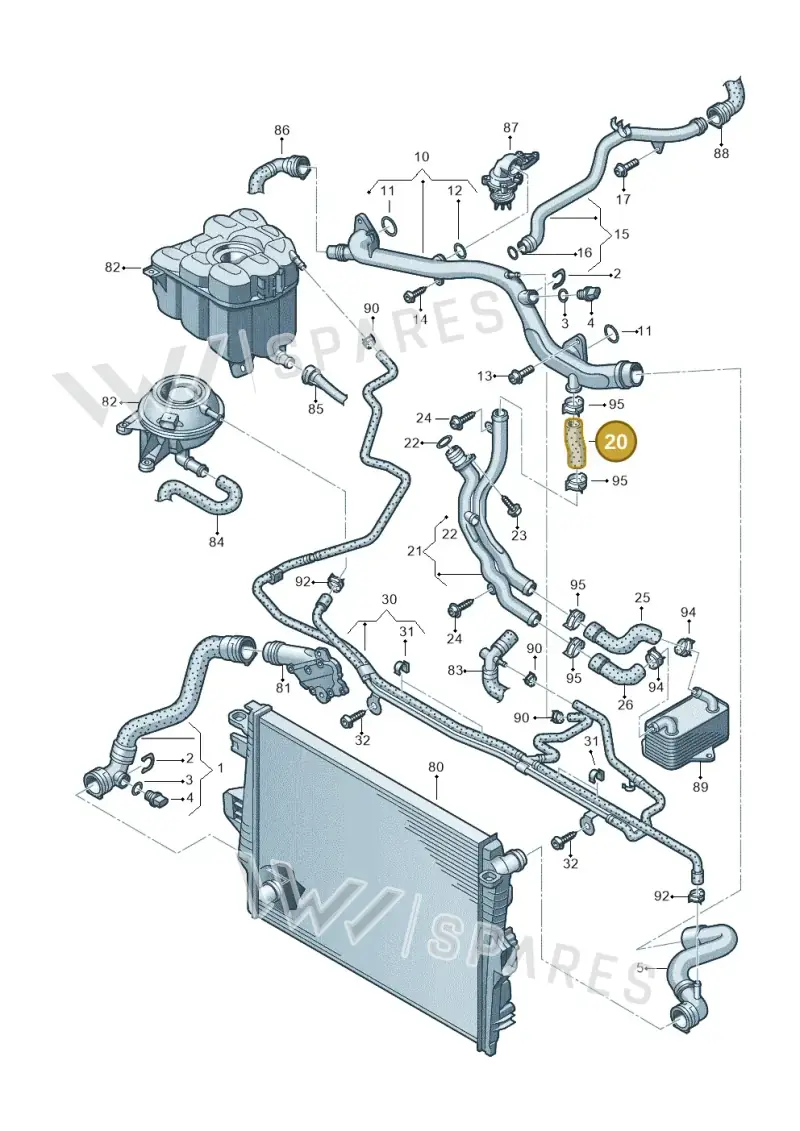 06E121058D — Volkswagen Touareg BlueMotion (2014-2018) diagram 693121310, position 20