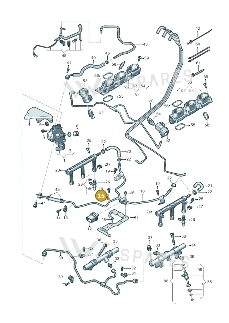 06E127233AC — Volkswagen Phideon (2016-2023) diagram 191133100, position 15