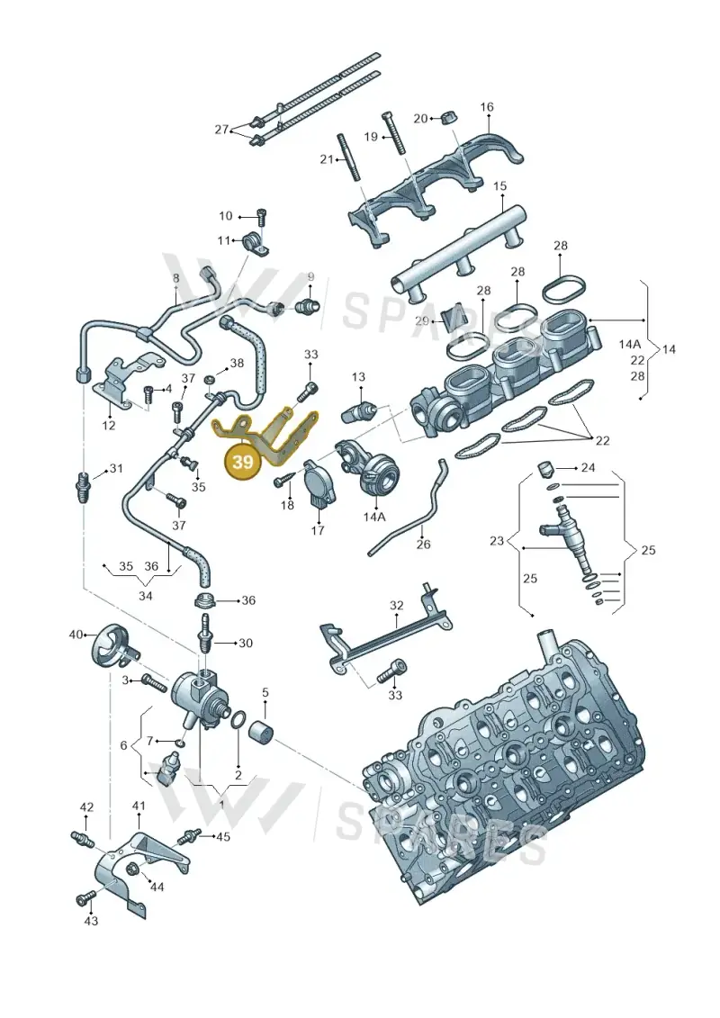 06E127233P — Volkswagen Touareg BlueMotion (2014-2018) diagram 693133500, position 39