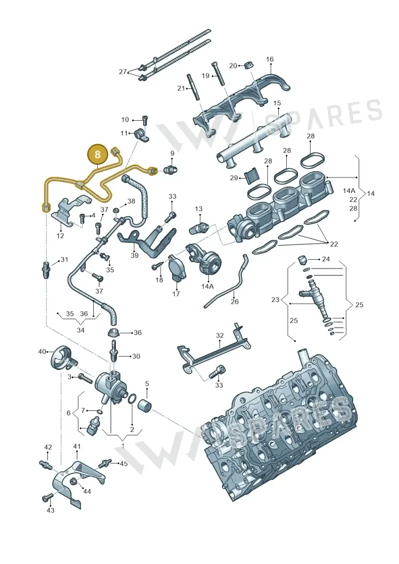 06E127501AA — Volkswagen Touareg BlueMotion (2014-2018) diagram 693133500, position 8
