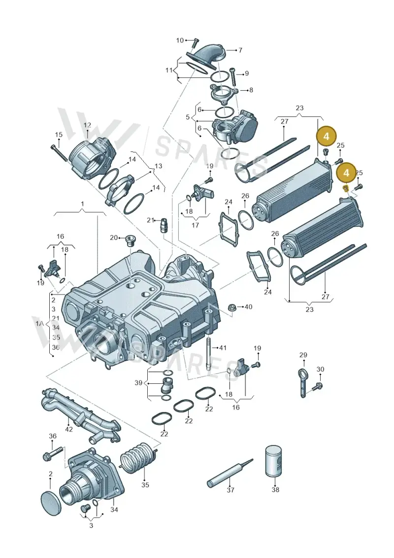 06E127535B — Volkswagen Touareg BlueMotion (2014-2018) diagram 648145350, position 4
