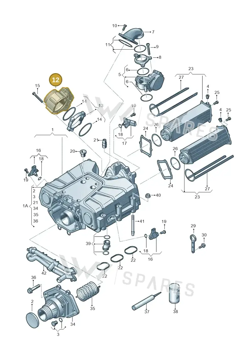 06E133062H — Volkswagen Touareg BlueMotion (2014-2018) diagram 648145350, position 12