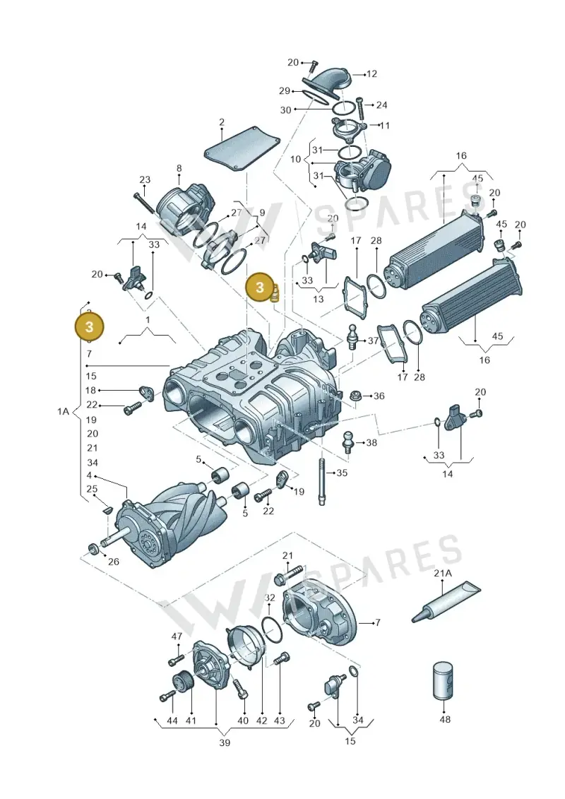 06E133382A — Volkswagen Phideon (2016-2023) diagram 771145250, position 3