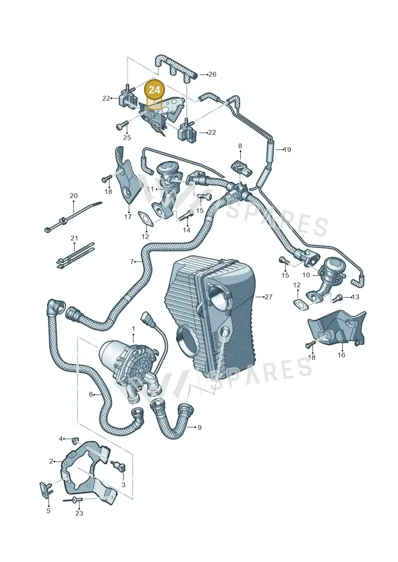 06E133520F — Volkswagen Touareg BlueMotion (2014-2018) diagram 693131000, position 24
