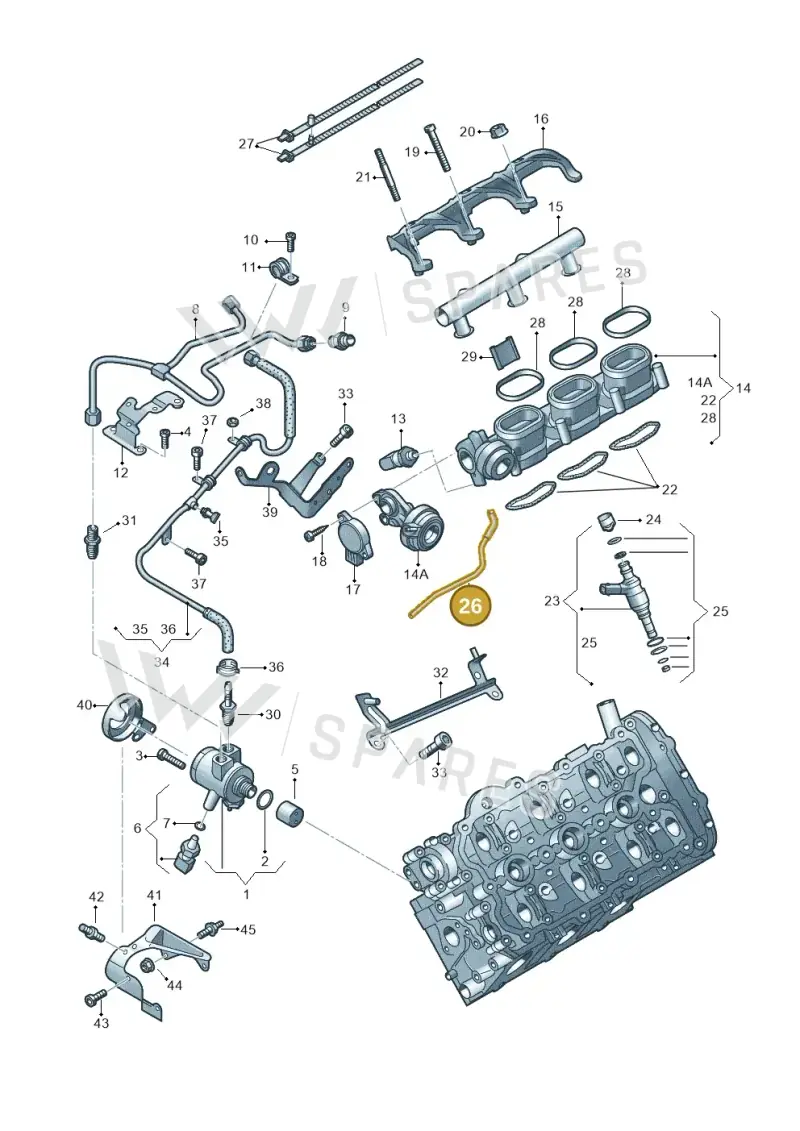 06E133792G — Volkswagen Touareg BlueMotion (2014-2018) diagram 693133500, position 26