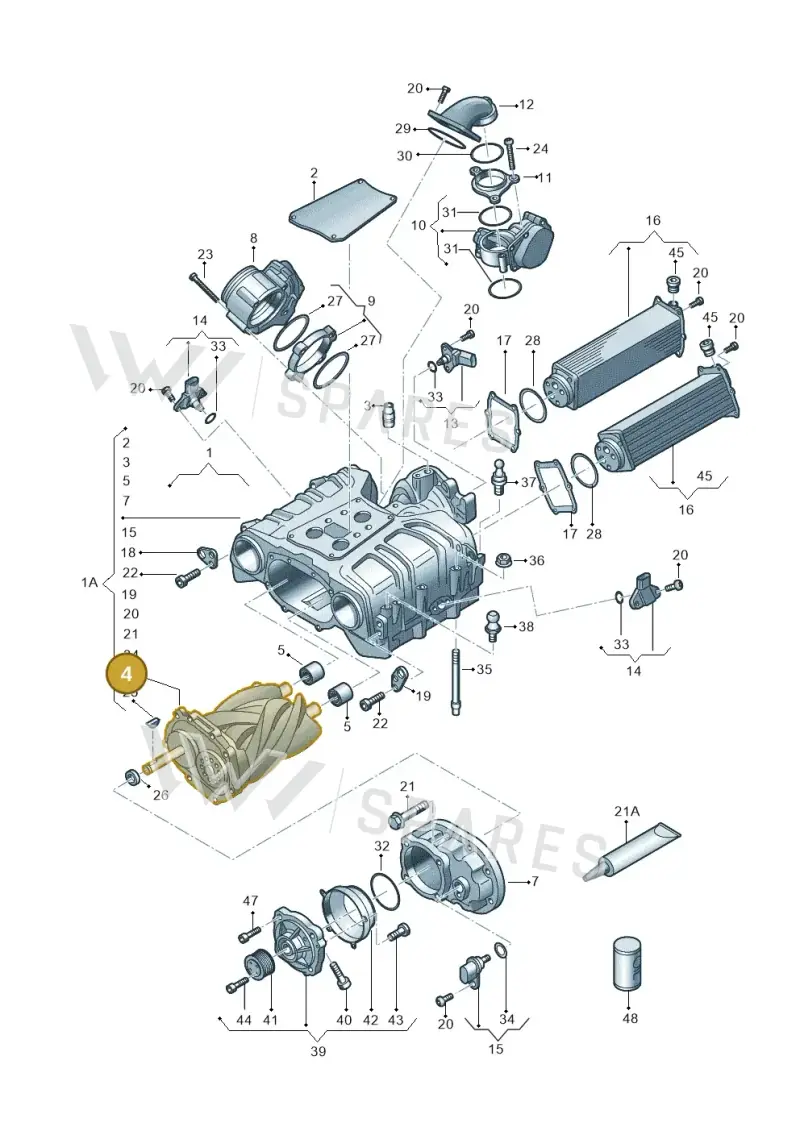 06E145211D — Volkswagen Phideon (2016-2023) diagram 771145250, position 4