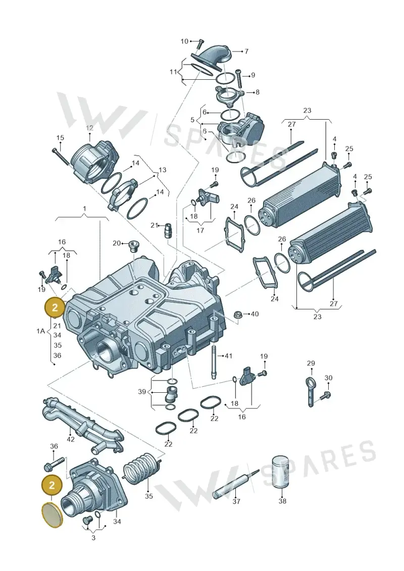 06E145218A — Volkswagen Touareg BlueMotion (2014-2018) diagram 648145350, position 2