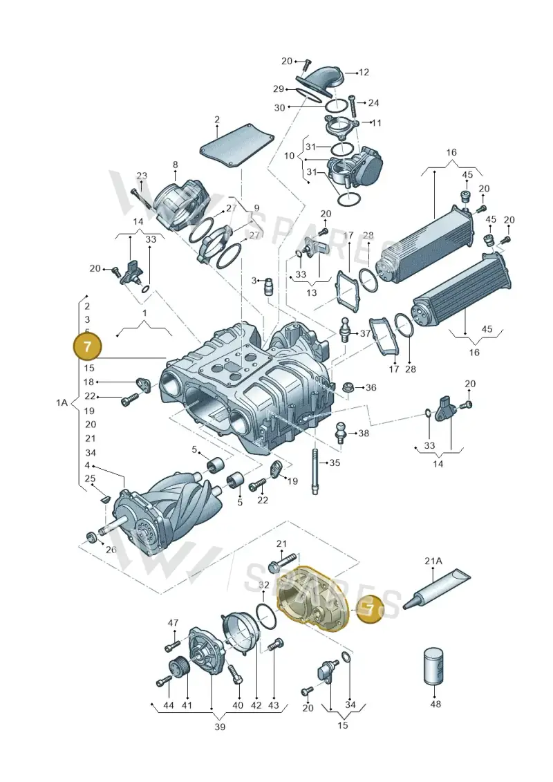06E145609D — Volkswagen Phideon (2016-2023) diagram 771145250, position 7
