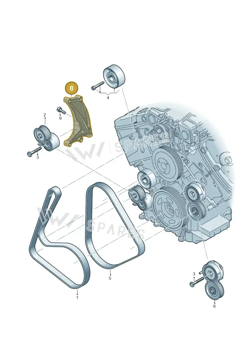 06E903143D — Volkswagen Touareg BlueMotion (2014-2018) diagram 693903200, position 8