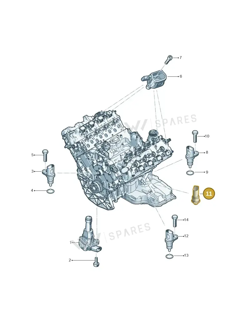 06E906054J — Volkswagen Touareg (2017-2023) diagram 439919070, position 11