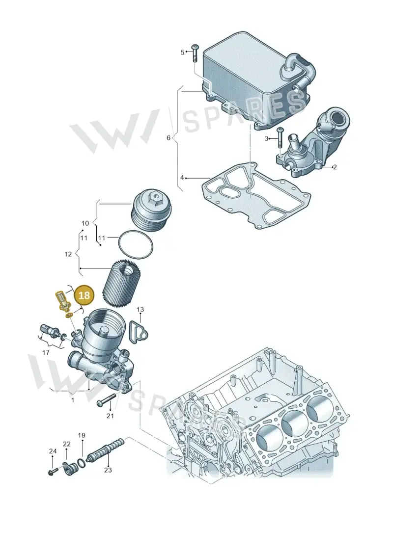 06E906054J — Volkswagen Touareg (2017-2023) diagram 788115560, position 18