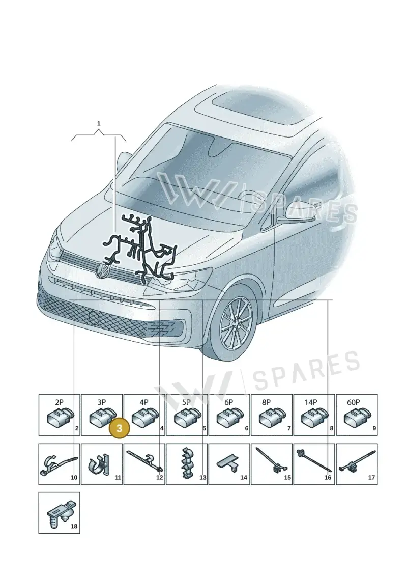 06E973703 — Volkswagen Caddy Maxi Kombi (2020-2024) diagram 2ka971020, position 3
