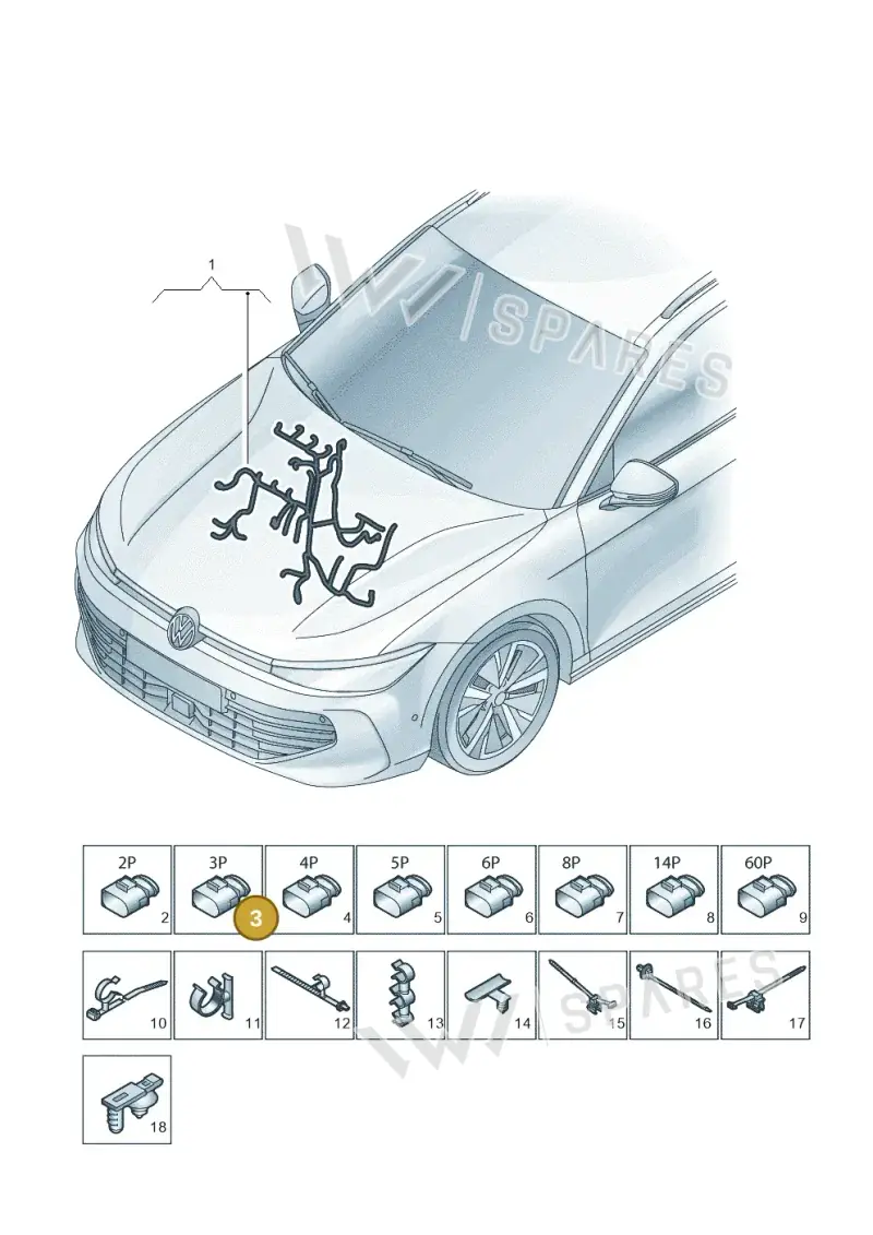 06E973703 — Volkswagen Passat estate (2023-) diagram 3j0971250, position 3