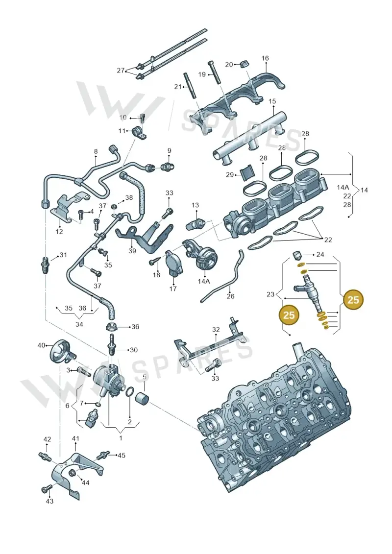 06E998907E — Volkswagen Touareg BlueMotion (2014-2018) diagram 693133500, position 25