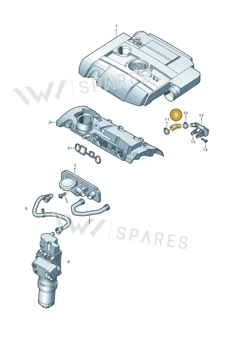 06F103213M — Volkswagen Scirocco 2.0 (2014-2017) diagram 649103790, position 9