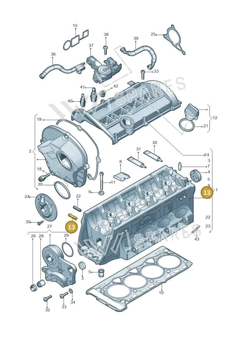 06F103397 — Volkswagen Golf (2009-2014) diagram 617103400, position 13
