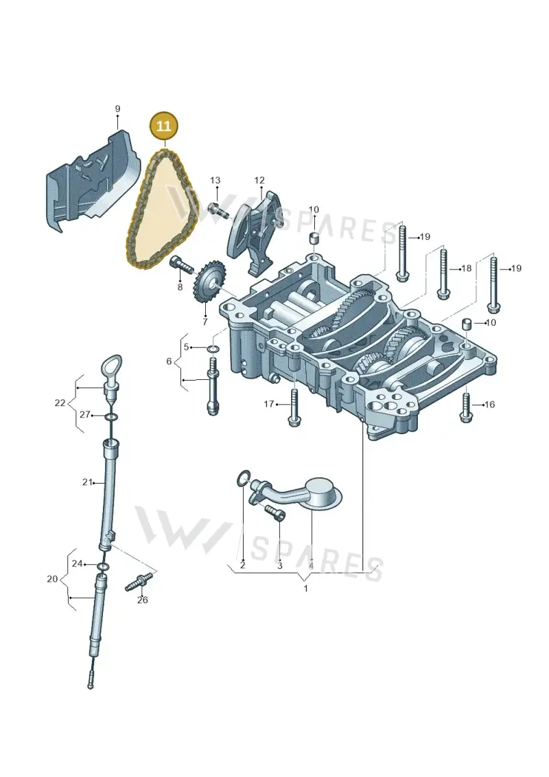 06F115230 — Volkswagen Scirocco 2.0 (2014-2017) diagram 786115090, position 11