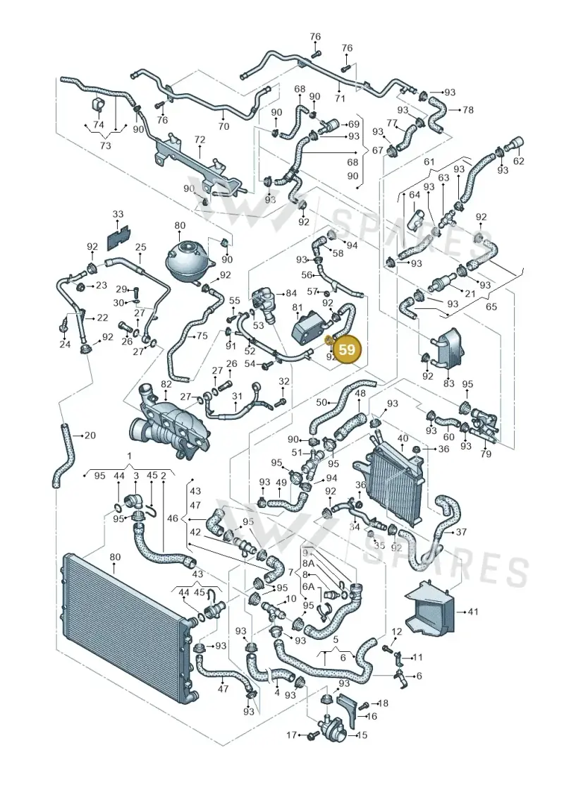 06F121058D — Volkswagen Scirocco 2.0 (2014-2017) diagram 649121340, position 59