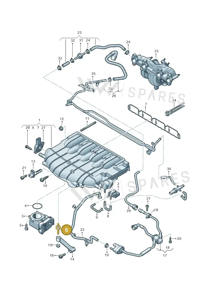 06F121273A — Volkswagen Tiguan 4Motion (2011-2018) diagram 634133300, position 6